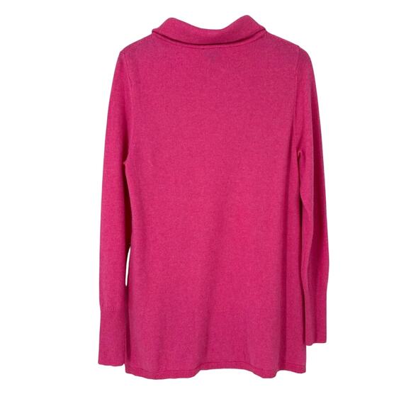 Talbots Pure Cashmere Sweater High Neck Large Tunic Long Sleeve Preppy Classic - Picture 2 of 7